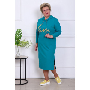 Платье женское "Джина" С-4239 футер 2-х нитка (р-ры: 46-60) бирюзовый