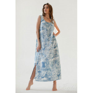 Платье женское "Пион" штапель (р-ры: 46-56) голубой