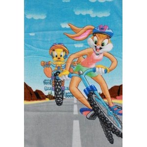 Детское полотенце "Твитти и Лола на велосипеде"