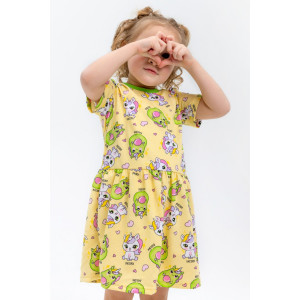 Платье детское "Авокадия" трикотаж (р-ры: 92-134) желтый