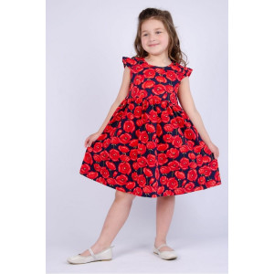 Платье детское "Маки" ПлД-48 кулирка (р-ры: 104-128) красный
