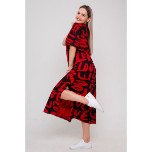 Платье женское ПТК-438 3028 кулирка (р-ры: 48-58) красный