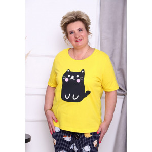 Костюм двойка женский "Котик" С-4987 кулирка (р-ры: 52-66)