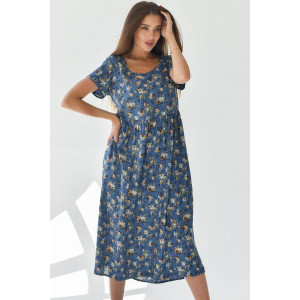 Платье женское "Фиджи" штапель (последний размер) синий 64