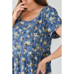 Платье женское "Фиджи" штапель (последний размер) синий 64