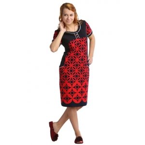Туника-платье Т-50 интерлок (р-ры: 48-58) красный