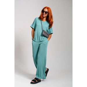 Костюм двойка женский 896 лапша (р-ры: 44-56) олива