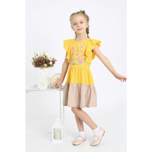 Платье детское "Милагрос-1" кулирка (р-ры: 110-134) желтый