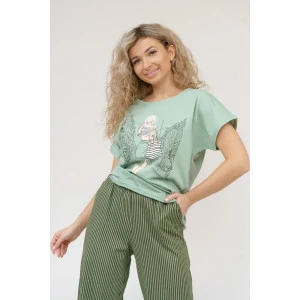 Костюм двойка женский К-041 кулирка (р-ры: 46-56) хаки Костюм двойка женский К-041 кулирка (р-ры: 46-56) хаки