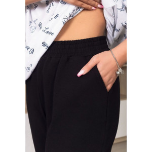 Брюки женские "Стайл" футер 2-х нитка с лайкрой (последний размер) черный 52