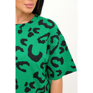 Туника женская "Леопард З" трикотаж (р-ры: 48-52) зеленый