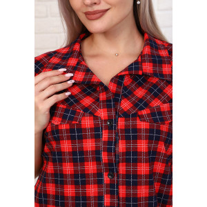 Халат-рубашка женский 890-2 кулирка (р-ры: 46-60) красный