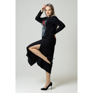 Платье женское П170 футер с лайкрой (р-ры: 44-60) черный