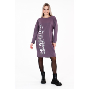 Платье женское П163 футер с лайкрой (р-ры: 44-60) темно-лиловый