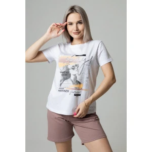 Костюм двойка женский К226 кулирка+футер с лайкрой (р-ры: 46-60) какао Костюм двойка женский К226 кулирка+футер с лайкрой (р-ры: 46-60) какао