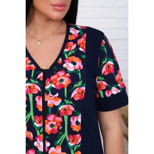 Халат женский "София" кулирка (р-ры: 48-62) маки Халат женский "София" кулирка (р-ры: 48-62) маки