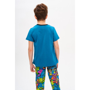 Пижама детская "Яркий" трикотаж (р-ры: 92-134) синий