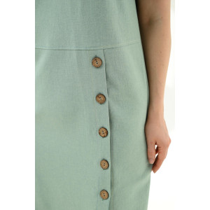 Платье женское ODIS-П453Ф лен (р-ры: 44-56) зеленый
