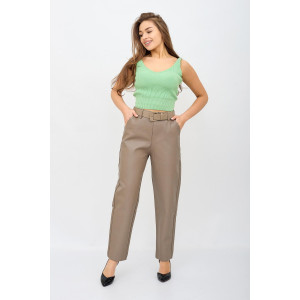 Джоггеры женские К 9171 экокожа (последний размер) коричневый 56