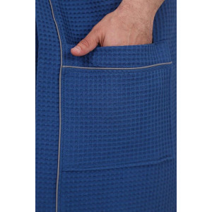 Полотенце-накидка мужская вафельная на липучке (р-ры: 44-60) синий