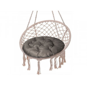 Подушка декоративная круглая для кресла файбер "Грета" средне-серый