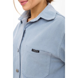 Рубашка женская Г 9343 вельвет (р-ры: 44-48) голубой
