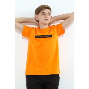 Футболка детская "Флэш-3" кулирка с лайкрой пенье (р-ры: 134-170) оранжевый