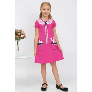 Платье детское "Прятки-3" кулирка (последний размер) малиновый 104,110,128