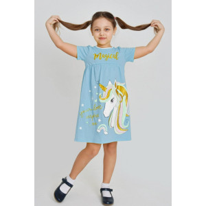 Платье детское "Акварель-3" кулирка (последний размер) голубой 110