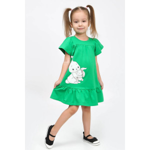 Платье детское "Солнышко-2" кулирка с лайкрой (последний размер) зеленый 104