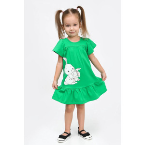 Платье детское "Солнышко-2" кулирка с лайкрой (последний размер) зеленый 104