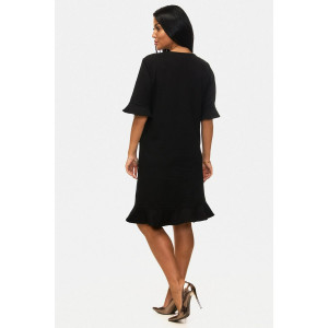 Платье женское "Джейн" футер 2-х нитка (последний размер) черный 48,50,54,56