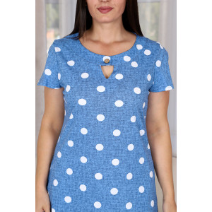 Платье женское №7271 кулирка (р-ры: 46-60) голубой горох