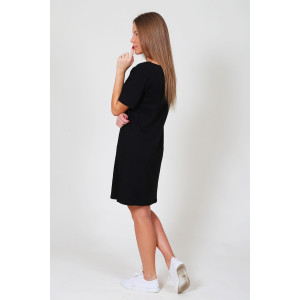 Платье-футболка женское П 136 кулирка с лайкрой (р-ры: 44-56) черный