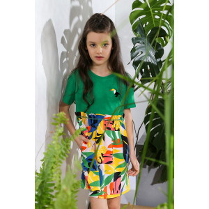 Платье детское "Ботаника-1" кулирка (р-ры: 110-152) зеленый