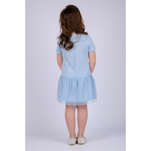 Платье детское "Снежка" ПлД-41 кулирка (р-ры: 104-128) голубой