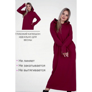 Платье женское П135 футер с лайкрой (последний размер) ягодный 52,58