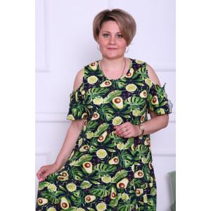 Платье женское "Тропиканка" кулирка (р-ры: 48-66) авокадо-2