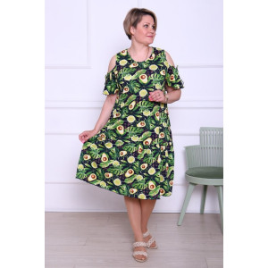 Платье женское "Тропиканка" кулирка (р-ры: 48-66) авокадо-2