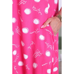 Платье женское "Виолетта ГР" кулирка (р-ры: 52-66) горох розовый