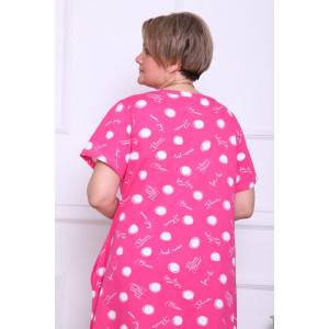Платье женское "Виолетта ГР" кулирка (р-ры: 52-66) горох розовый