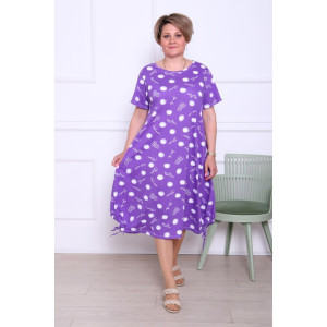 Платье женское "Виолетта ГФ" кулирка (р-ры: 52-66) горох фиолетовый