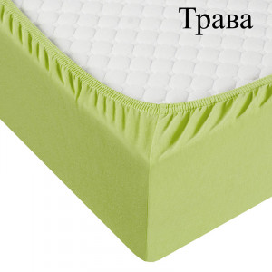 Простыня трикотажная на резинке "Трава"