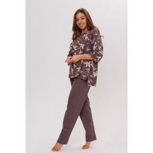 Костюм двойка женский №1798/1 кулирка (р-ры: 48-62) коричневый Костюм двойка женский №1798/1 кулирка (р-ры: 48-62) коричневый