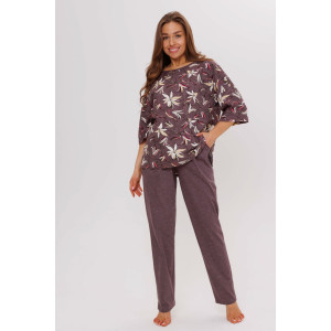 Костюм двойка женский №1798/1 кулирка (р-ры: 48-62) коричневый Костюм двойка женский №1798/1 кулирка (р-ры: 48-62) коричневый