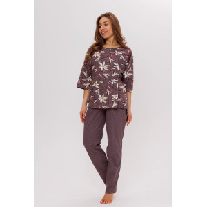 Костюм двойка женский №1798/1 кулирка (р-ры: 48-62) коричневый Костюм двойка женский №1798/1 кулирка (р-ры: 48-62) коричневый