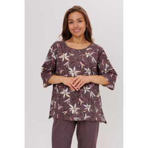 Костюм двойка женский №1798/1 кулирка (р-ры: 48-62) коричневый Костюм двойка женский №1798/1 кулирка (р-ры: 48-62) коричневый