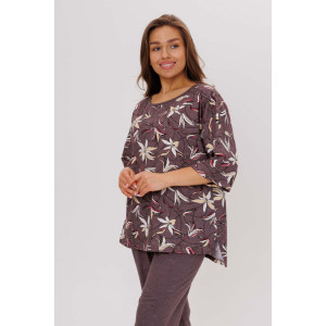 Костюм двойка женский №1798/1 кулирка (р-ры: 48-62) коричневый Костюм двойка женский №1798/1 кулирка (р-ры: 48-62) коричневый