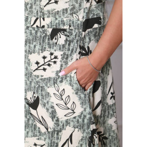 Платье женское П-461гиг кулирка (р-ры: 60-70) бежевый+оливковый