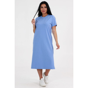 Платье-футболка женское ПлК-56 кулирка с лайкрой (р-ры: 46-56) голубой